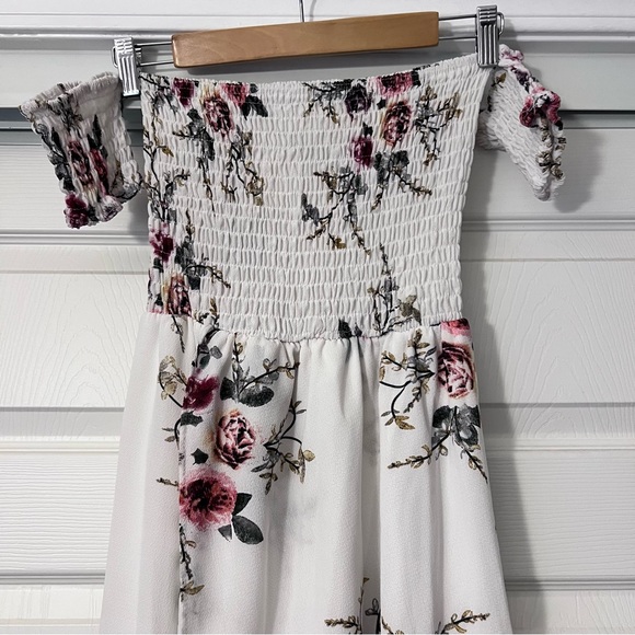 Floral Women’s High Low Off Shoulder Dress - Picture 2 of 3